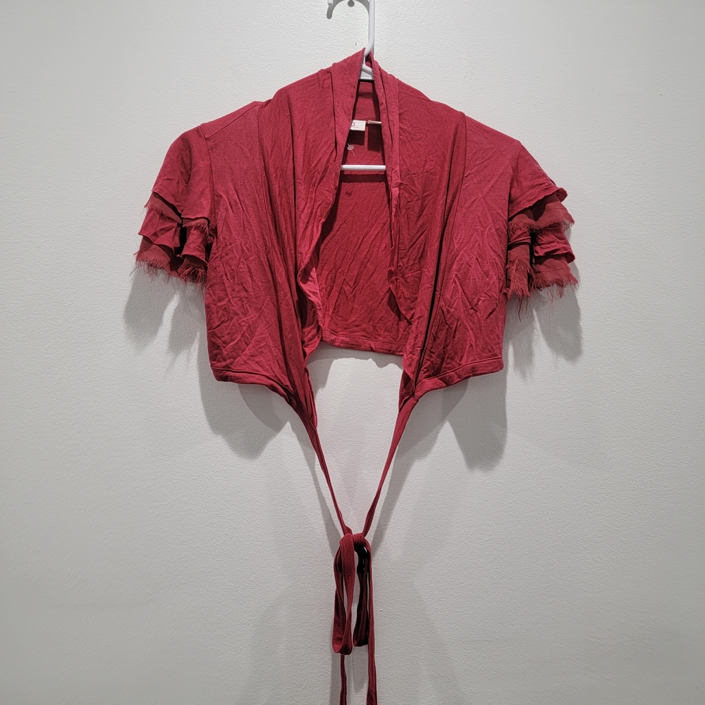 Jennifer Lopez Elegant Red Shrug Sz S